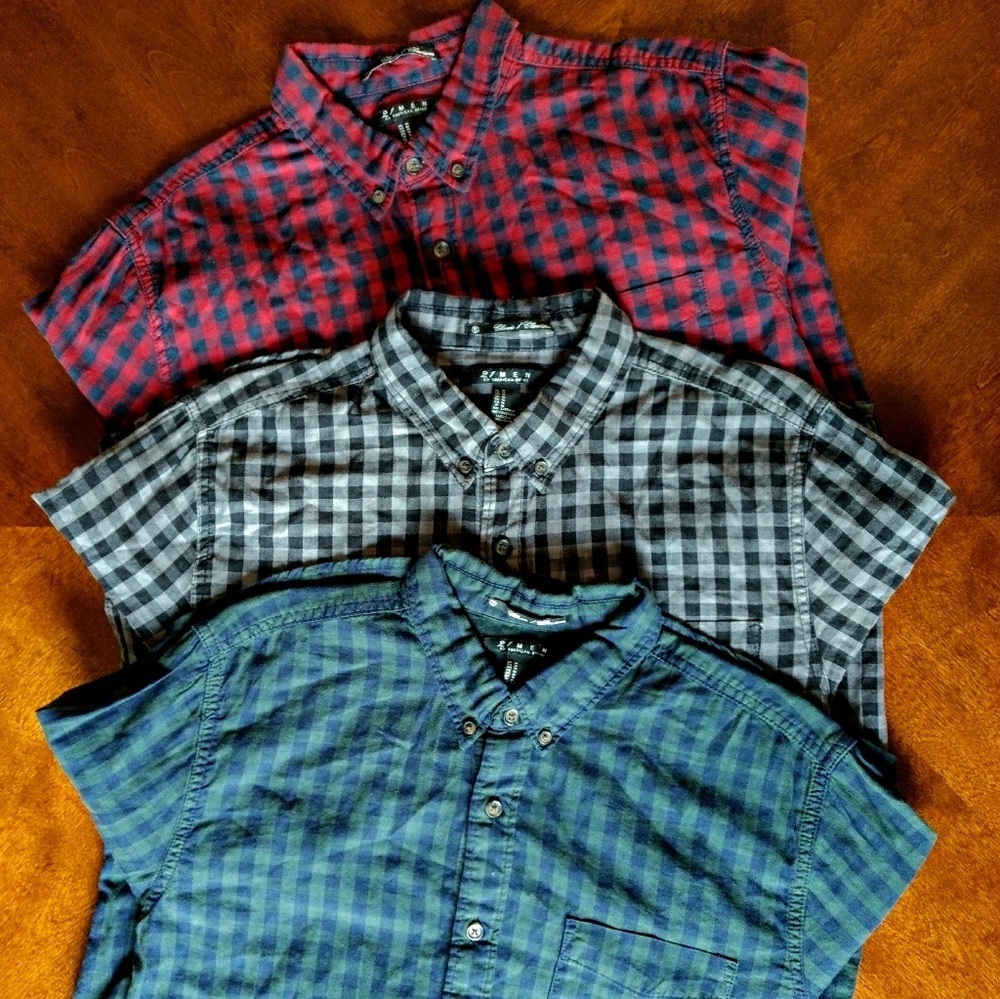 Bundle Men Button-up Flannel Shirts